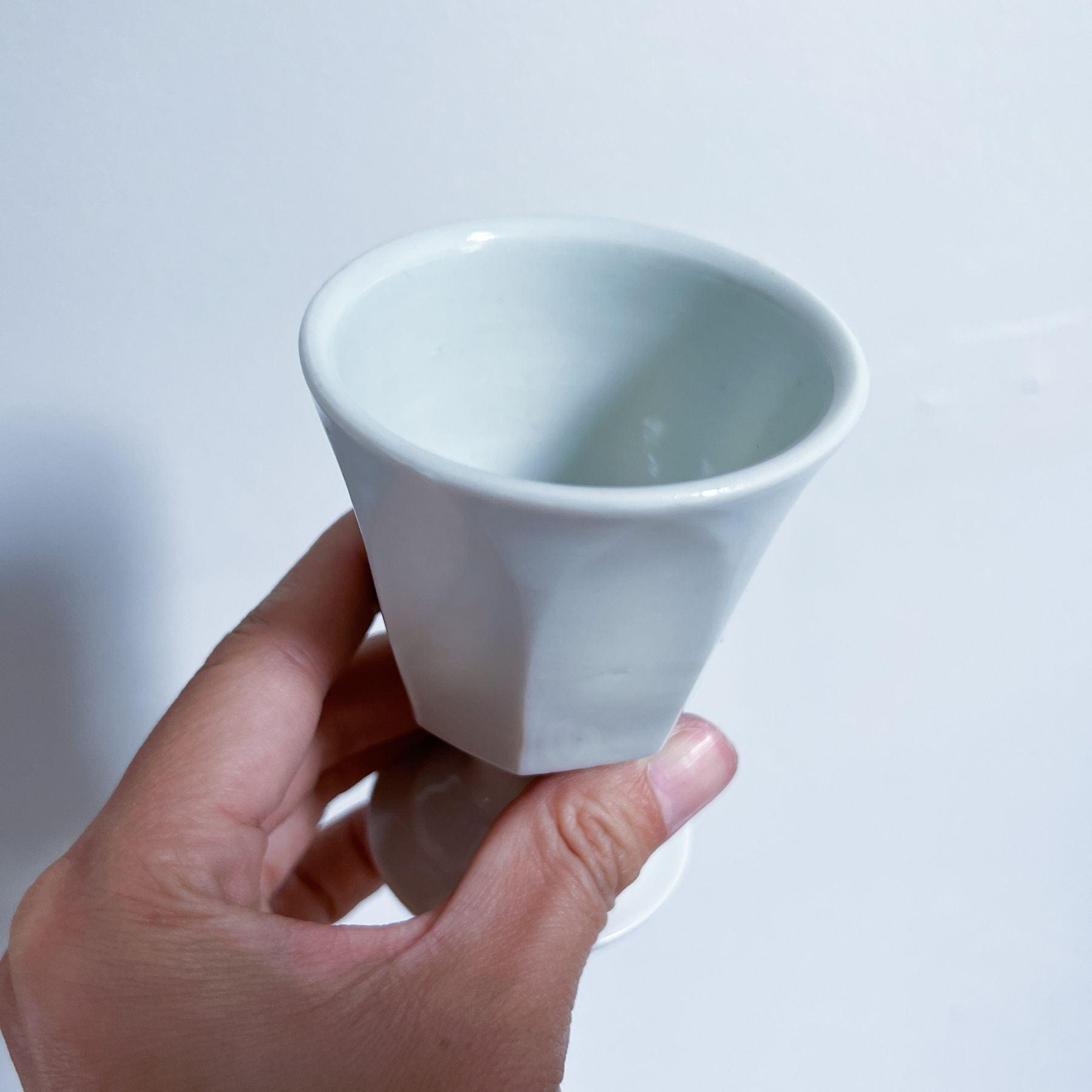 Vintage Porcelain Ceramic Wine Glass - Nagamochi Shop