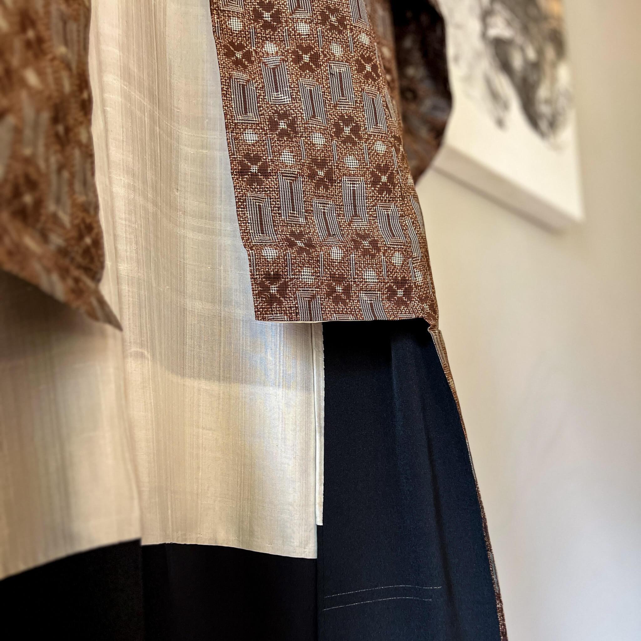 Vintage Silk Lined Tsumugi Kimono - Nagamochi Shop