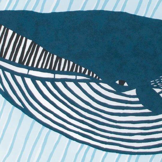 Water-repellent Art Furoshiki (Blue Whale) 100 x 100cm - Nagamochi Shop