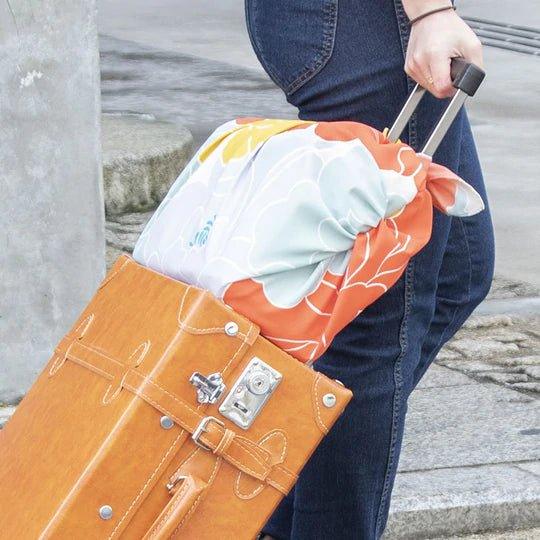 Water-repellent Art Furoshiki (Peony Orange) 100 x 100 cm - Nagamochi Shop