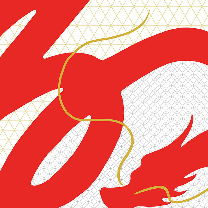 Traditional Furoshiki [ Red Dragon ] 70x70cm