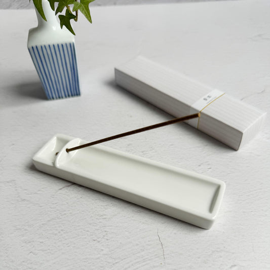 White Porcelain Long Incense Holder