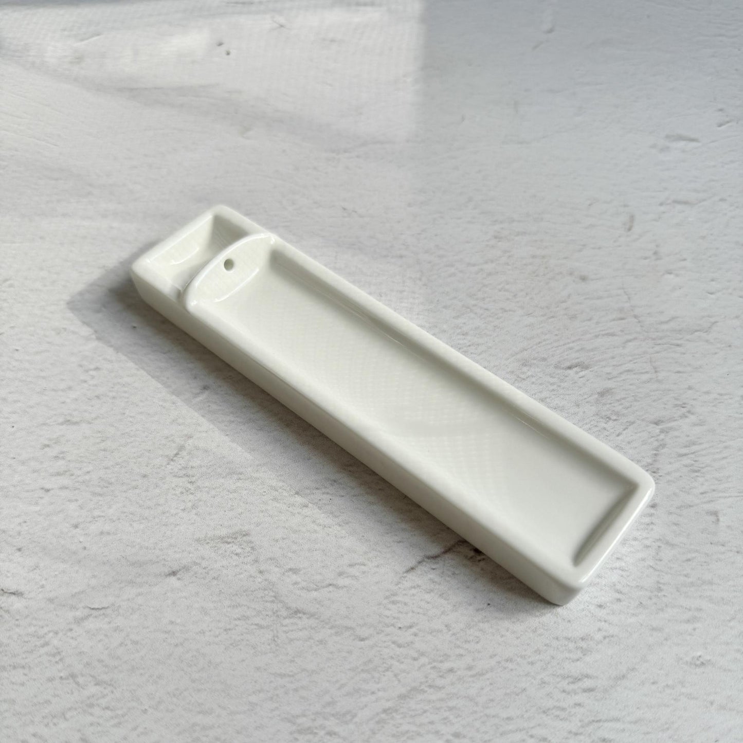 White Porcelain Long Incense Holder