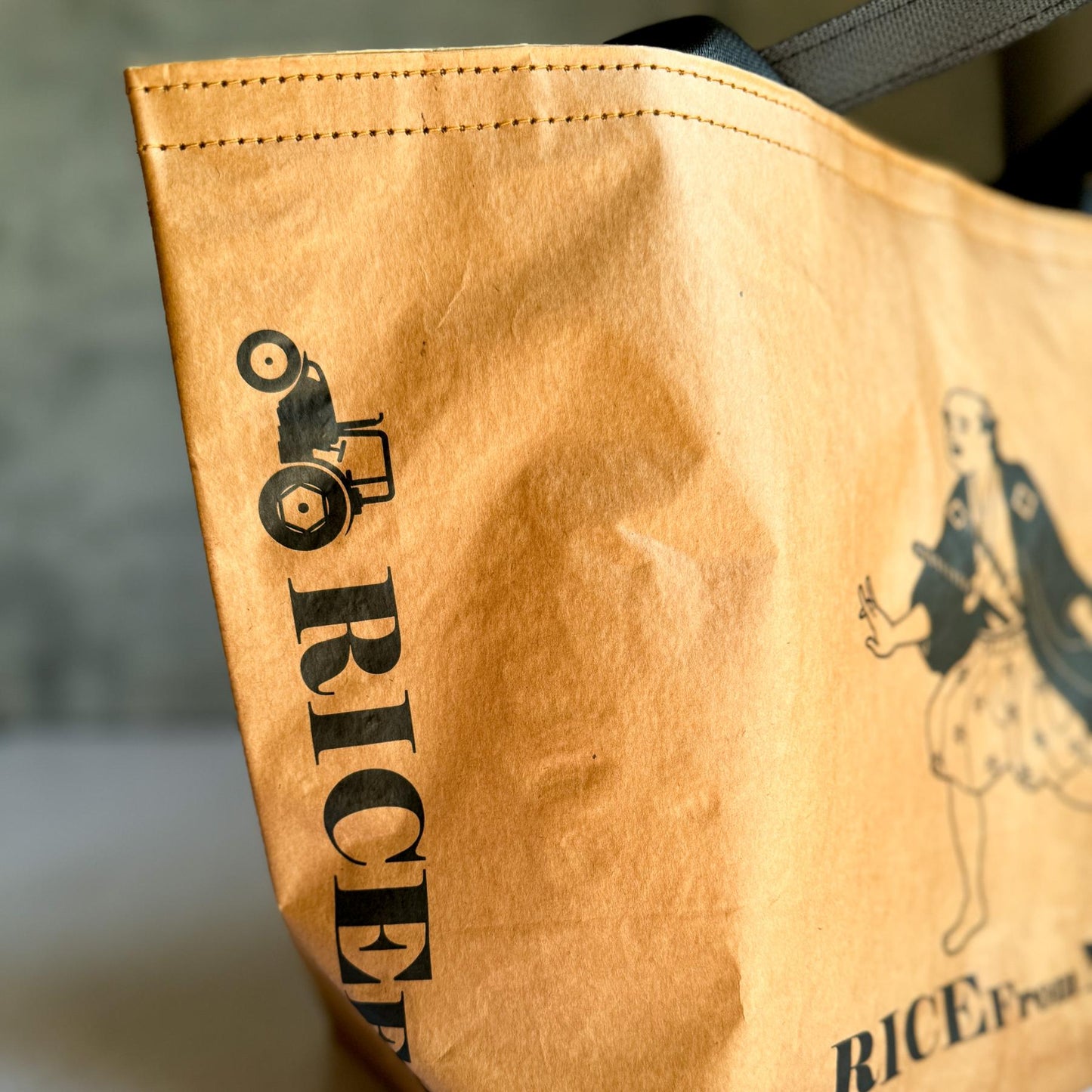 Handbag Made from Recycled Japanese Rice Bag | Samurai (Miyagi)