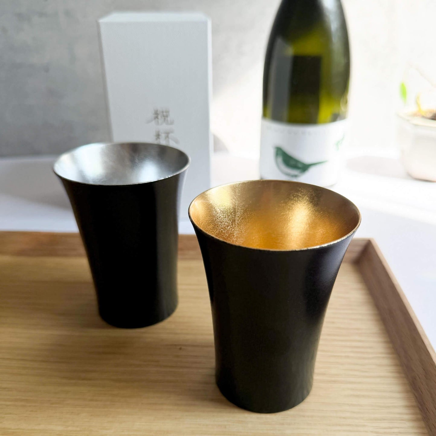 Sakura Wooden Sake Cup Black "Shuku-Hai" (Ishikawa Japan) - Nagamochi Shop