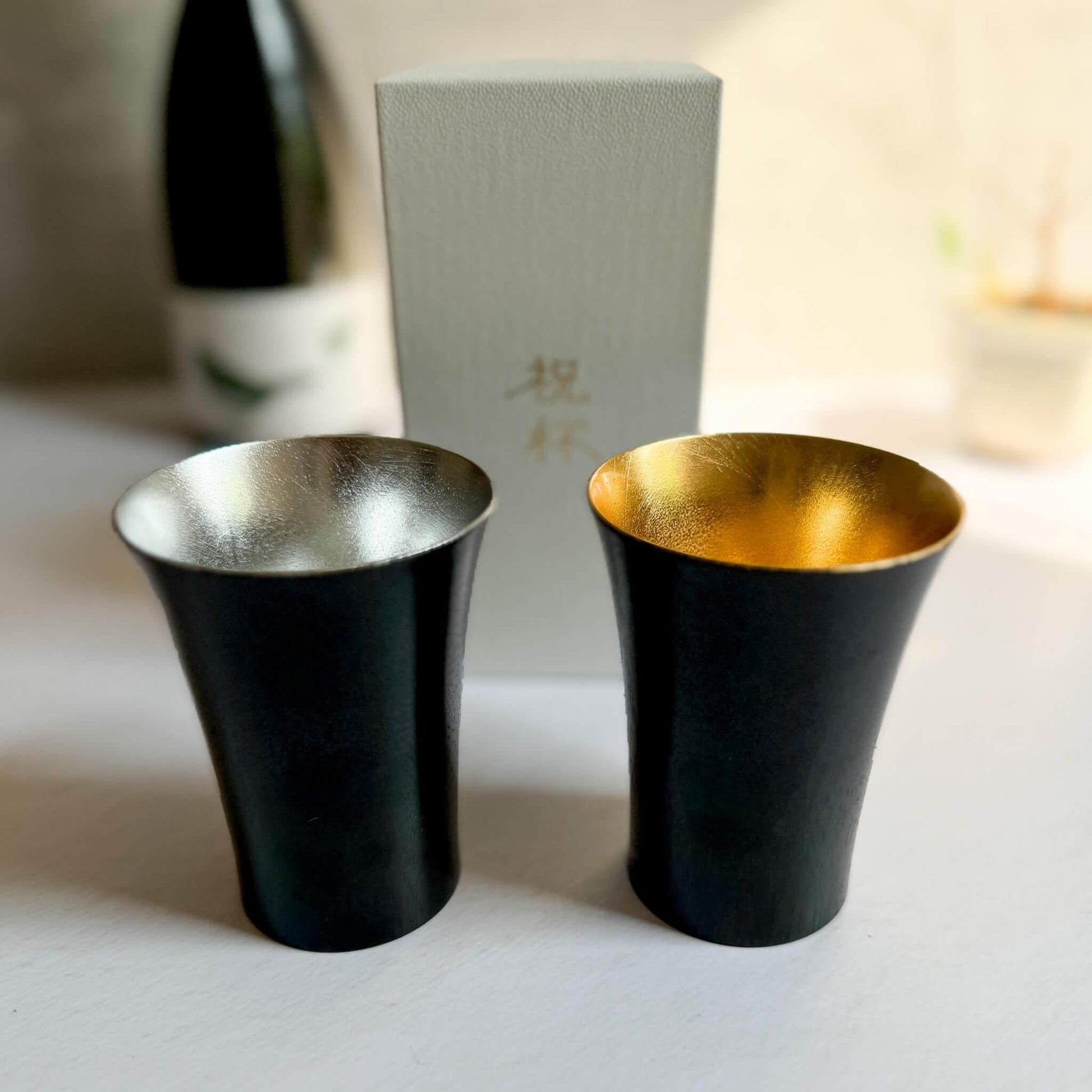 Sakura Wooden Sake Cup Black "Shuku-Hai" (Ishikawa Japan) - Nagamochi Shop