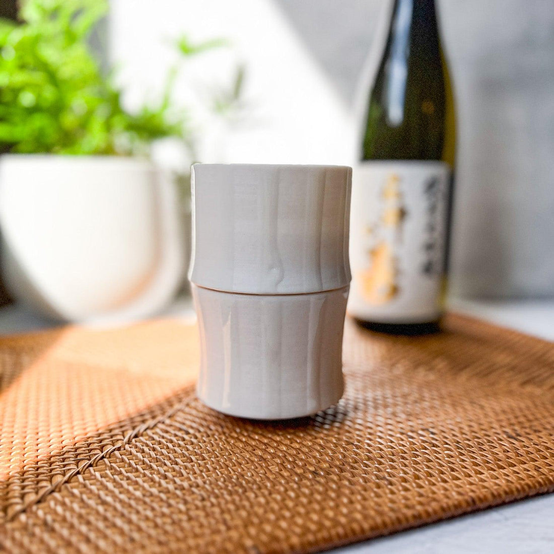 Local Handmade Stackable Tea Cup : Lustrous Streaks - Nagamochi Shop