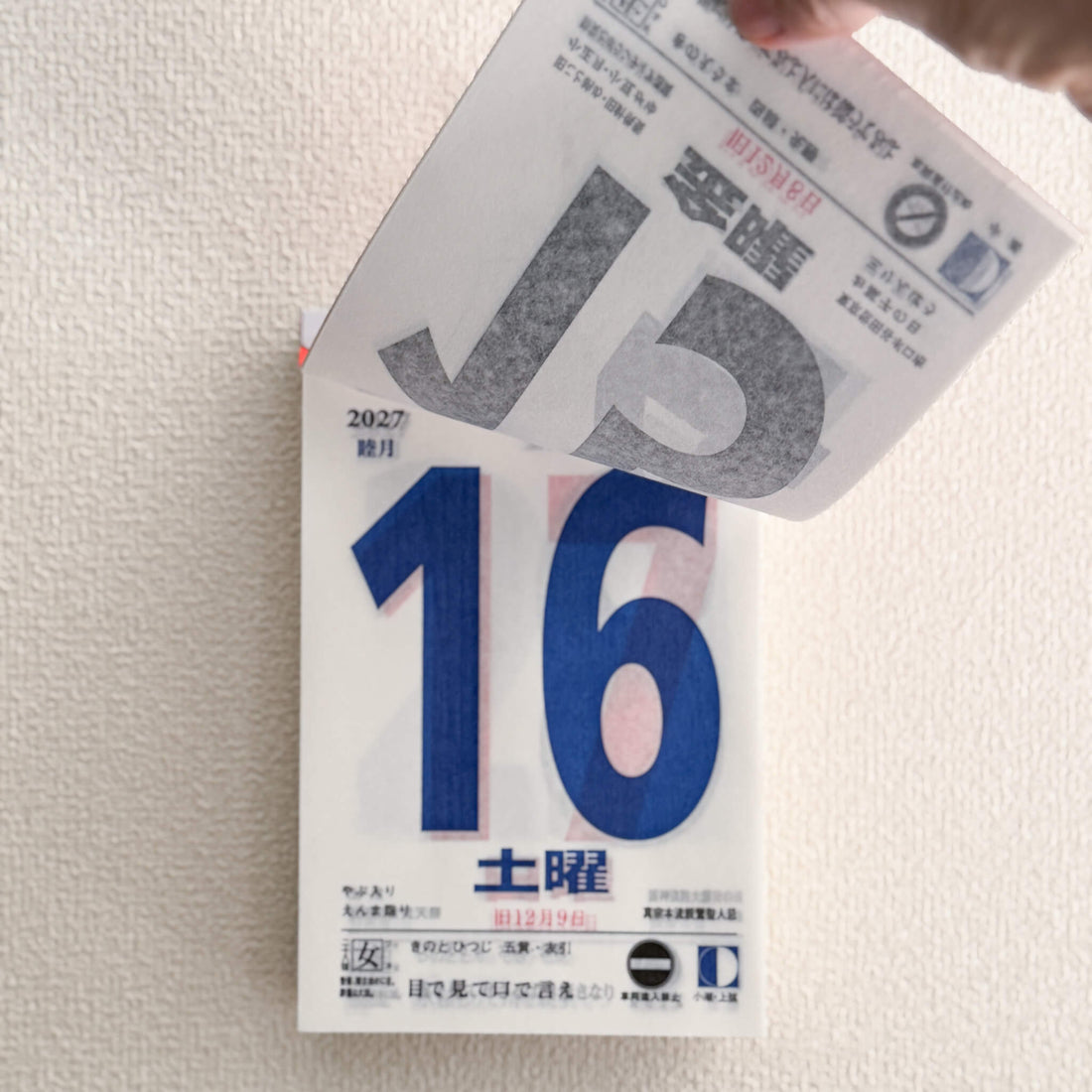 Japanese Wall Hanging Tear-Off Daily Calendar for 2027