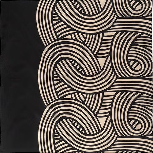 Reversible Water-repellent Art Furoshiki  (Knot Black/Khaki)