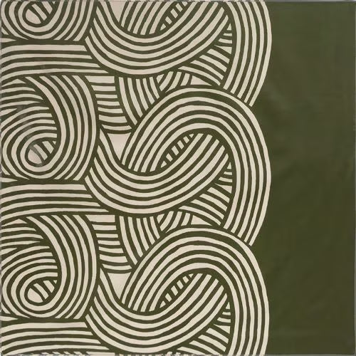 Reversible Water-repellent Art Furoshiki  (Knot Black/Khaki)