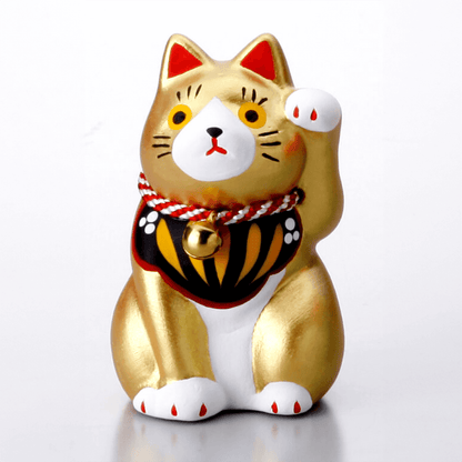 IBWell Gold/Black/White Maneki Neko Lucky Cat,Fengshui Cat- Waving A IBWell Gold/Black/White Maneki Neko Lucky Cat,Fengshui Cat- Waving A
