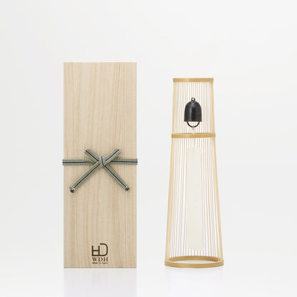 Japanese Brass Furin Wind Chime with Bamboo Stand