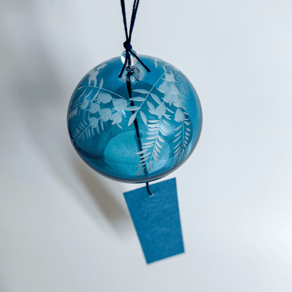 Edo Kiriko Wind Chime in Deep Blue
