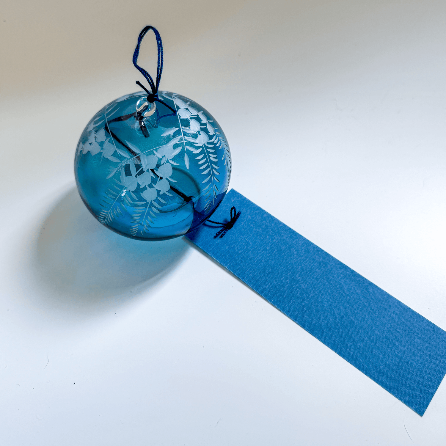 Edo Kiriko Wind Chime in Deep Blue