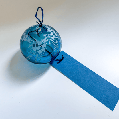 Edo Kiriko Wind Chime in Deep Blue