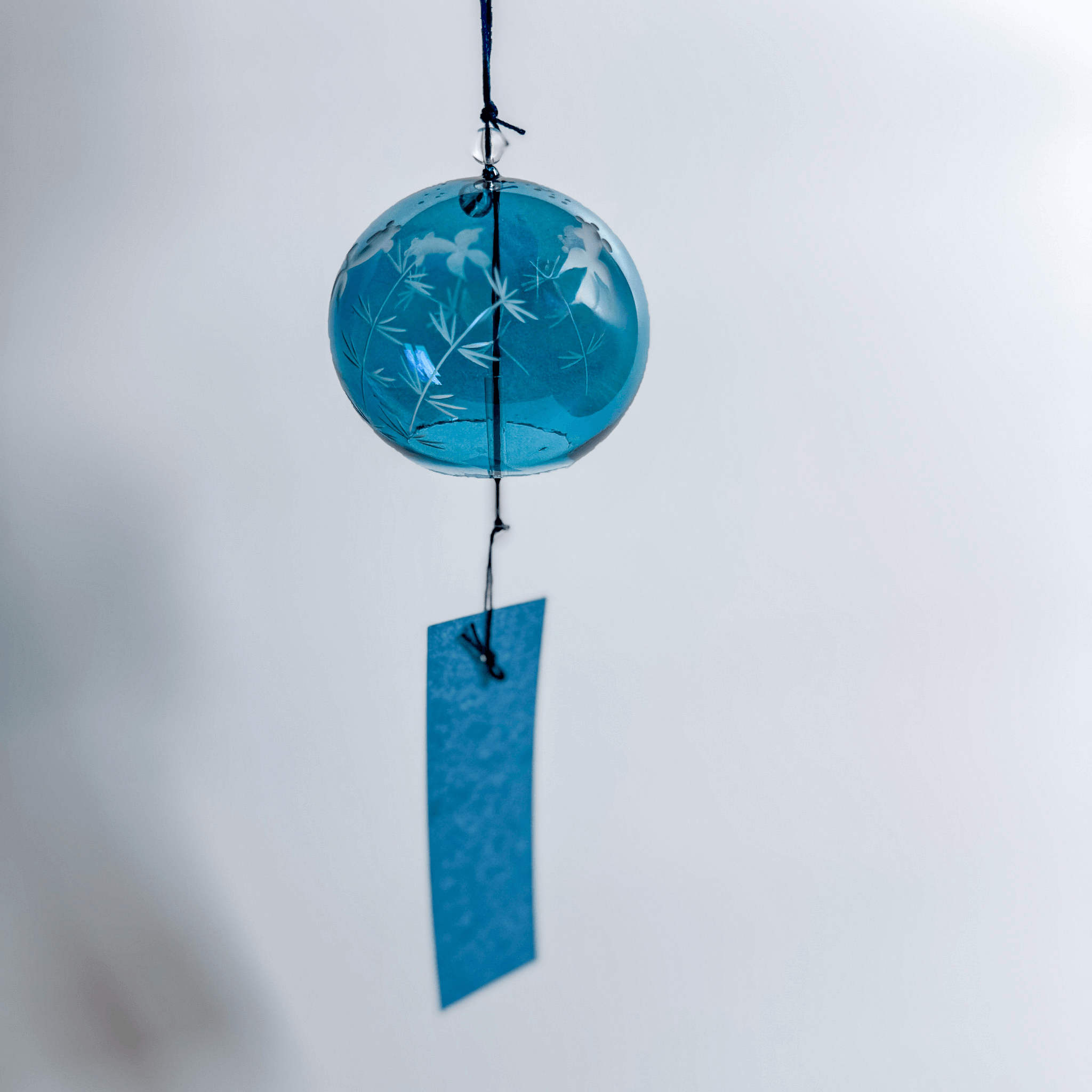 Edo Kiriko Wind Chime in Deep Blue