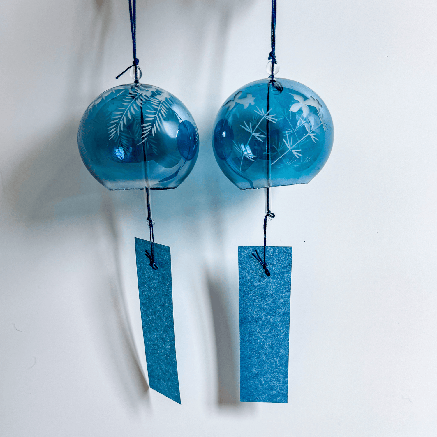 Edo Kiriko Wind Chime in Deep Blue