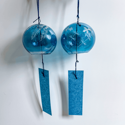 Edo Kiriko Wind Chime in Deep Blue