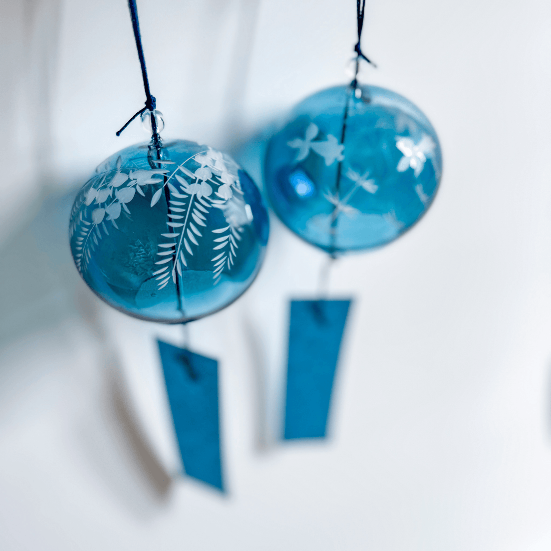 Edo Kiriko Wind Chime in Deep Blue