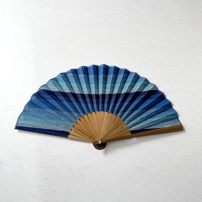 Japanese Awa Shijira Cotton Folding Fan by Nagao Orifu