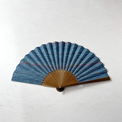 Japanese Awa Shijira Cotton Folding Fan by Nagao Orifu