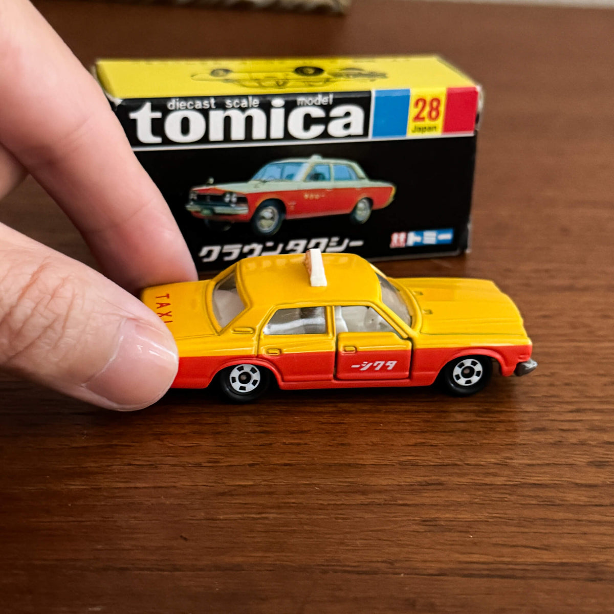 Vintage Tomica No. 28 Toyota Crown Taxi | 2000 Black Box Reissue