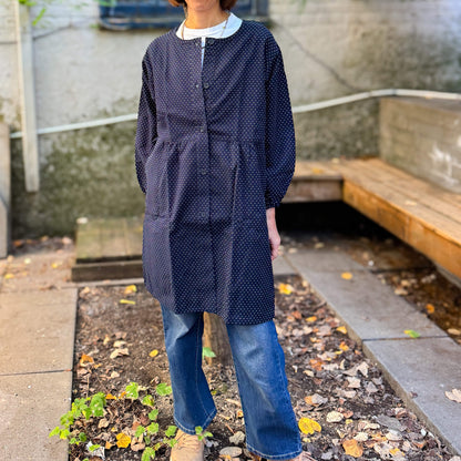 Modern Japanese Kappogi Smock Tunic – Made with Kurume Woven Fabric