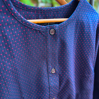 Modern Japanese Kappogi Smock Tunic – Made with Kurume Woven Fabric