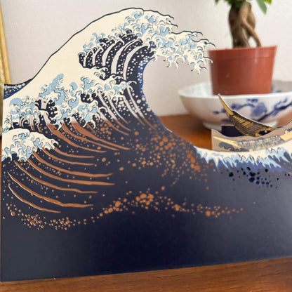 Katsushika Hokusai “The Great Wave off Kanagawa” 3D Ukiyo-e Layered Card