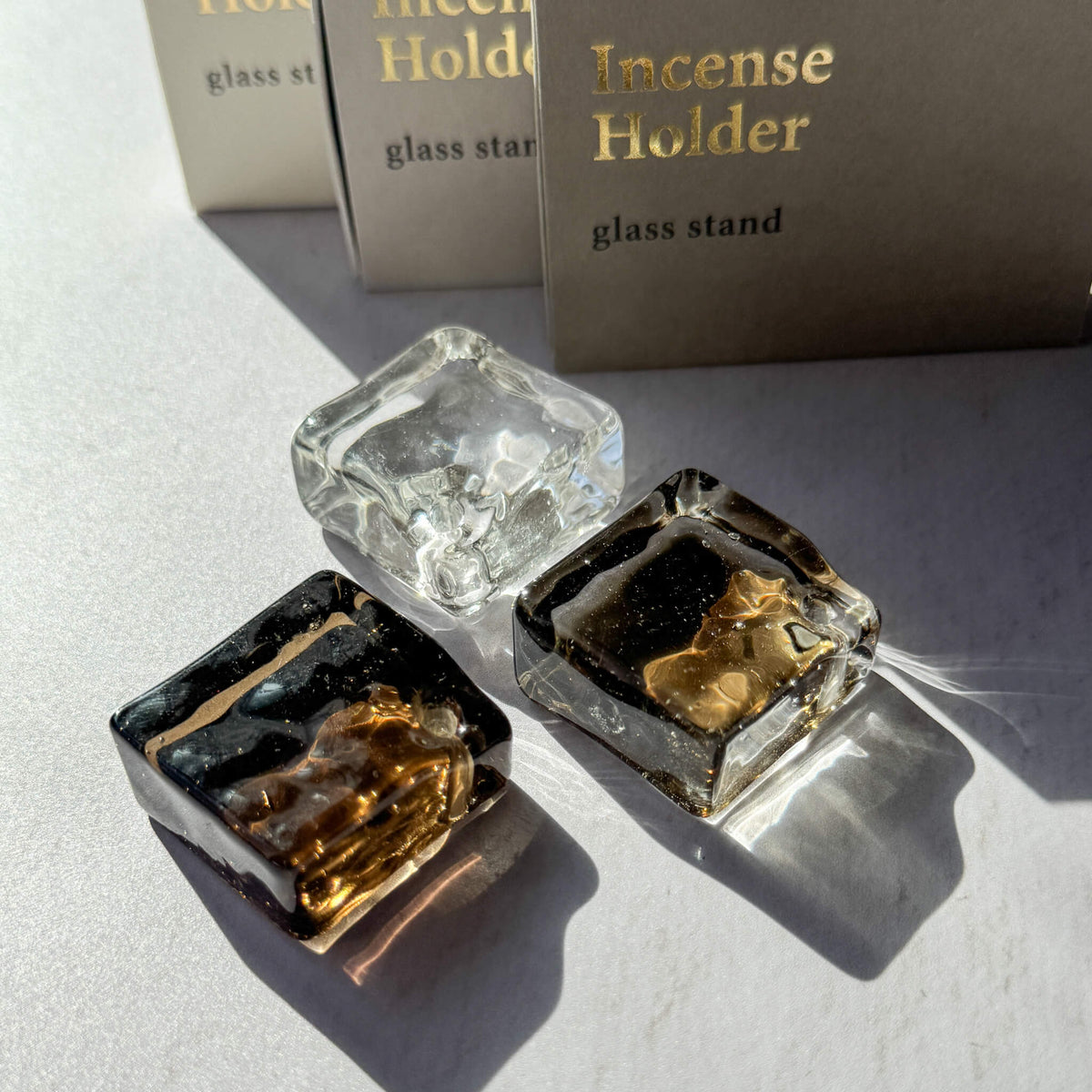 Square Glass Incense Holder