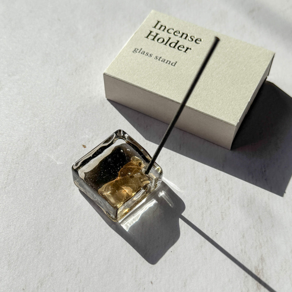 Square Glass Incense Holder