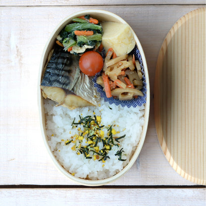 Japanese Cedar Wappa Style Bento Box, Oval One-Tier, 500 ml
