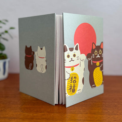 Japanese Goshuincho Temple &amp; Shrine Stamp Book: Maneki Neko(Lucky Cat)