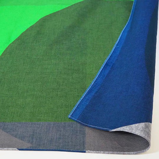 Art Furoshiki 100x100cm (Water Bird Green & Navy Blue)Nagamochi Shop