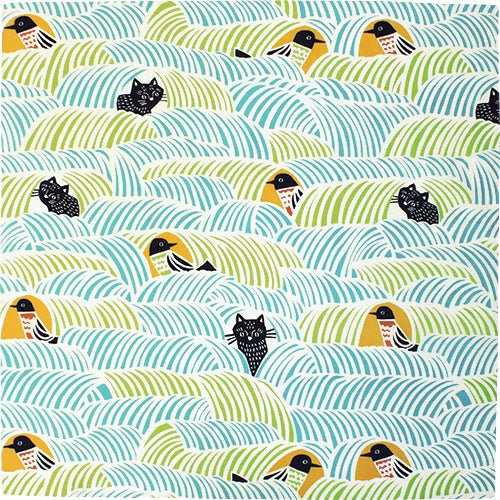 Cats & Birds Furoshiki 70 x 70cmFuroshikiNagamochi Shop