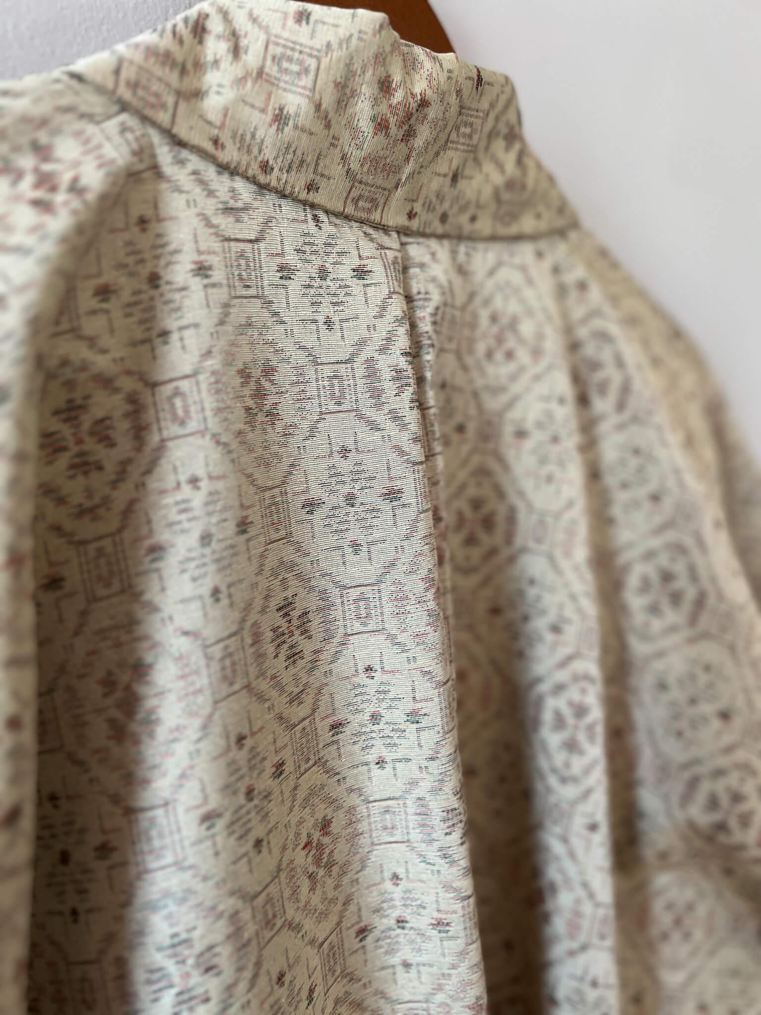 Cream &amp; Gradient Yellow Vintage Tsumugi Kimono - Nagamochi Shop