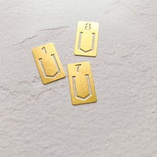 Load image into Gallery viewer, Solid Brass Number Paper ClipNagamochi Shop
