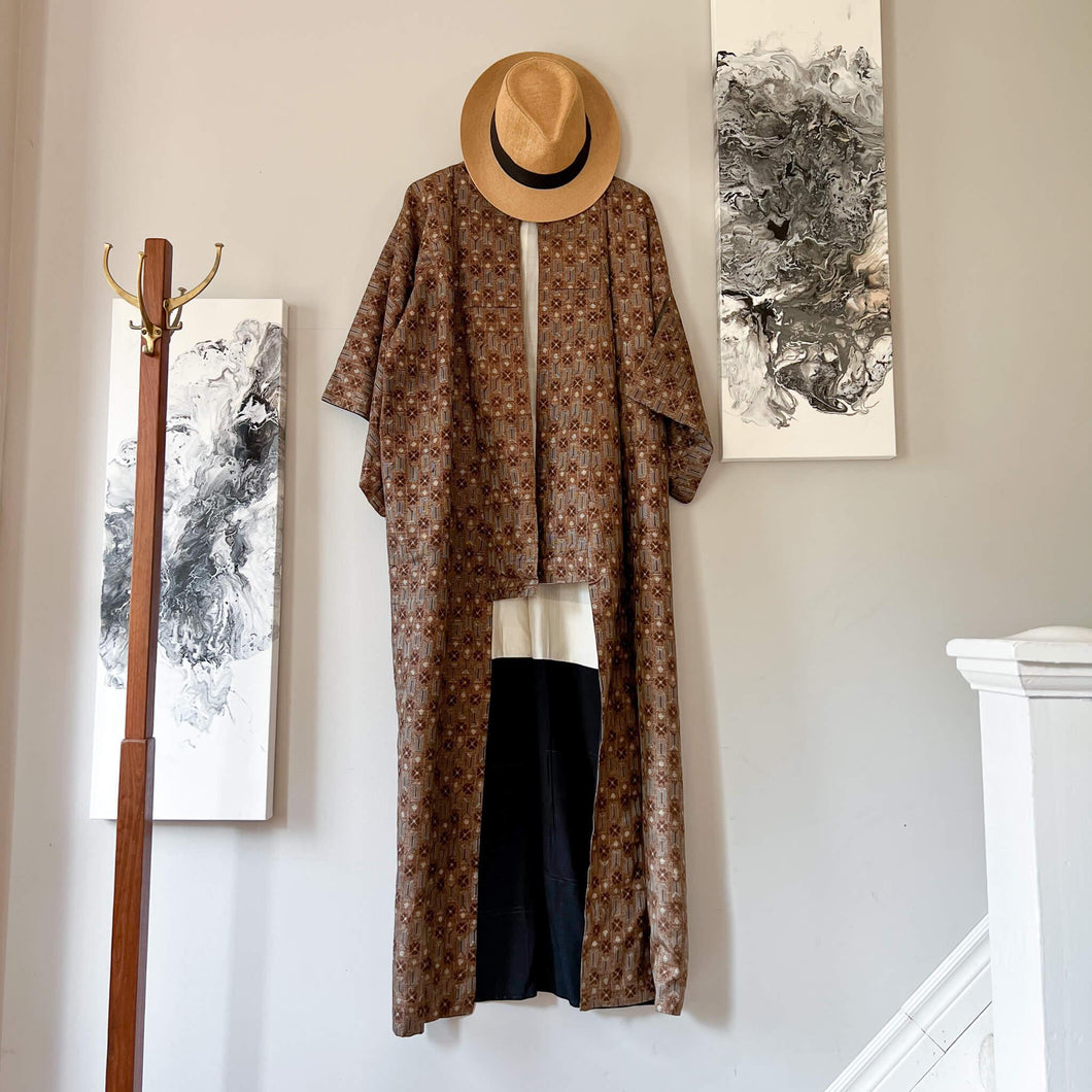 Vintage Silk Lined Tsumugi KimonoNagamochi Shop