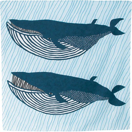 Water-repellent Art Furoshiki (Blue Whale) 100 x 100cmFuroshikiNagamochi Shop