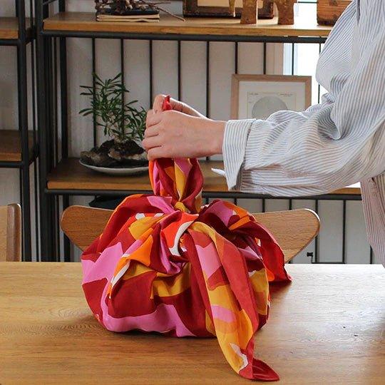 Water-Repellent Art Furoshiki (Flower Bed Red) 100 x 100 cm - Nagamochi Shop