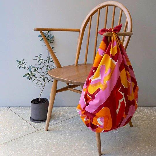 Water-Repellent Art Furoshiki (Flower Bed Red) 100 x 100 cm - Nagamochi Shop