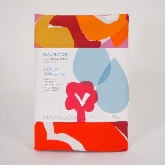 Water-Repellent Art Furoshiki (Flower Bed Red) 100 x 100 cm - Nagamochi Shop